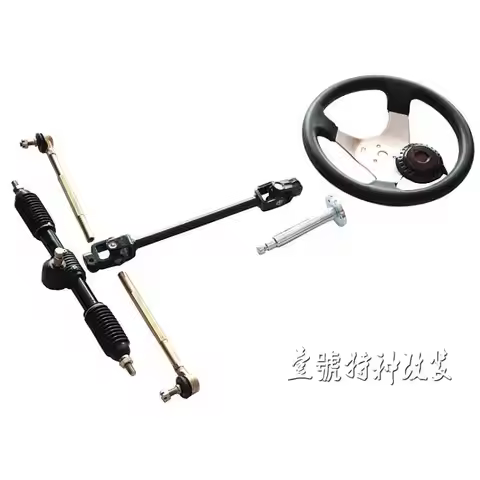 GO KART KARTING ATV UTV Buggy Steering Gear Rack Pinion U Joint Tie Rod With 42CM Steering Wheel
