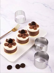 1入組不銹鋼圓形蛋糕模具,簡約風圓形蛋糕圈模具適用於烘烤,廚房