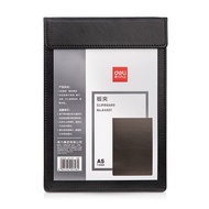 Deli Pu Leather Clip Board A5 Black 64507