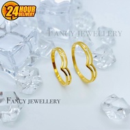 Fancy Jewellery Emas 916 Cincin V Double Emas 916 tulen Bajet Emas 916
