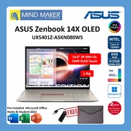 Asus ZenBook Space Edition UX5401Z-ASKN080WS / i5-12500H / 8GB RAM / 512GB SSD / Win11 / Office / 14