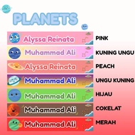 (96) Custom Planets Children's Name Sticker Size 7.8x1.2cm