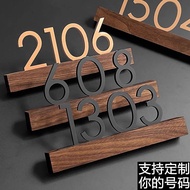 House Number Plate Plat Nombor Rumah Signage Papan Tanda Alamat No Rumah Minimalist Sign Modern Wood