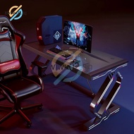 Gaming Table Simple Computer Table Double Tempered Glass Carbon Fiber Texture Gaming Table Ziwiwu02.