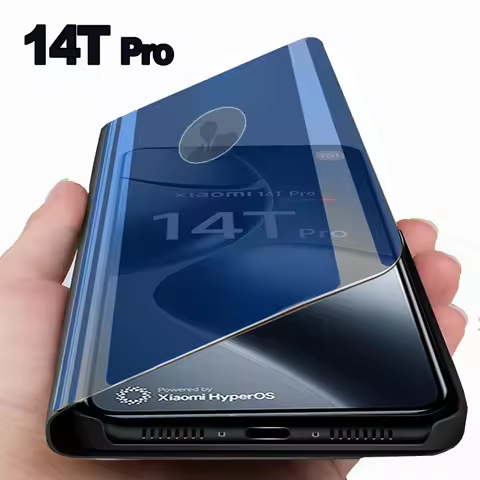Smart Mirror Magnetic Flip Leather Cover for Xiaomi 14T Pro Little Mi 14T T14 14 TPro Xiaomi14T Pro 