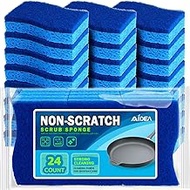 AIDEA-Brite Non-Scratch Scrub Sponge-24Count, Sponges for Dishes, Sponges Kitchen, Cleaning Sponge,