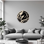 3D Wall Decoration HORSE CHESS Double Layer Plywood Material - Chess Frame - Horse Silhouette