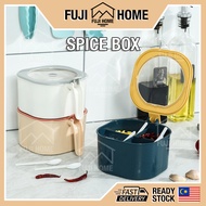 4 Grid Seasoning Box Seasoning Bottle Spice Jar Condiment Box Salt Pepper Spice Container Condiment Bottle