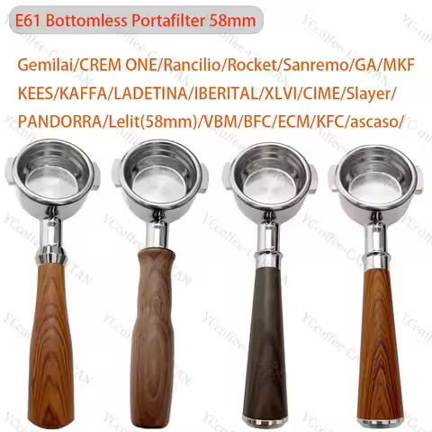 58mm Bottomless Coffee Portafilter For Gemilai/Aibao/Rancilio/Rocket/Sanremo/Lelit/E61 Coffee Maker