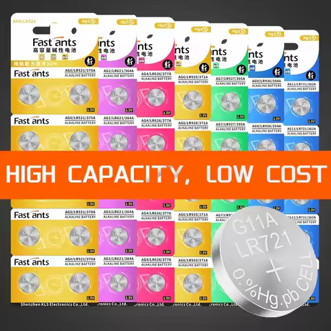AG0 AG1 AG4 AG6 AG7 AG9 AG11 1.5V Alkaline Button Cell Watch Battery LR521 LR621 LR626 LR920 LR927 L