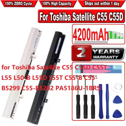 4200mAh PA5186U PA5185U Battery for Toshiba Satellite C55 C55D C55T L55 L50-B L55D L55T C55-B C55-B5