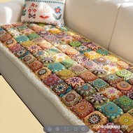 Bohemian Cotton Thicken Sofa Cushion Plaid Quilted Rug Sofa Cover for Living Room Non-slip Tatami Ma