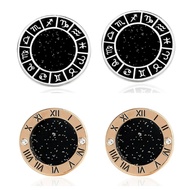 KEMEJA C35 2pc Zodiac & Roman Numeral Shirt Buttons Zodiac Cufflink/, Roman Numeric Cufflink