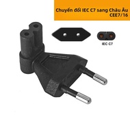 Bộ Chuyển Đổi Phích Cắm Cáp Nguồn EU - Bộ Chuyển Đổi EU Sang IEC320 C5 Cỏ Ba Lá CEE 7/16 Sang C5 CEE