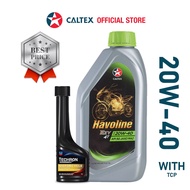 CALTEX Havoline EZY 4T 20W40 API SG (1L/Bottle) + CALTEX Techron Concentrate Plus for Motorcycle (75