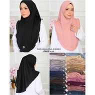 [Tudung Raya 2023] Tudung Sarung Layla Pleated Ribbed Cotton Tudung Sarung Viral