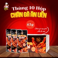 Carton of 10 Boxes of Chiki Whole Bone Chicken Feet 65g Instant Pot (Double Feet)_ Spicy, Crispy, De