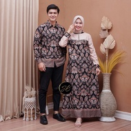 VH308 Gamis batik couple batik sarimbit terbaru gamis batik kombinasi