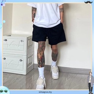 M-7XL Short Pants Men Shorts Men's Clothing Baggy Size Gray Drawstring Shorts Seluar Pendek Lelaki B