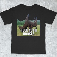 Hold Your Horses Funny Shirt - Funny Meme Shirt Funny Meme Shirt Ironic Shirt Stupid Shirt Viral Fun