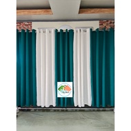 COMBINATION TRANSFORMATIVE TEAL PLAIN RING CURTAIN SOLD PER PIECE 60 x 78 INCHES
