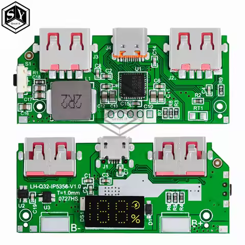 5V 3A Lithium Battery Digital Display Fast Charging Module IP5356 TYPE-C Micro USB QC3.0 2.0 PD3.0 P