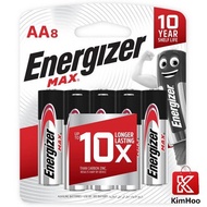 READY STOCK 100% Original Energizer E91BP8 Max Alkaline AA Battery 8pcs