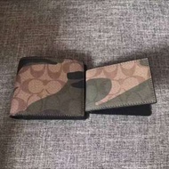 正品coach男仕迷彩短夾