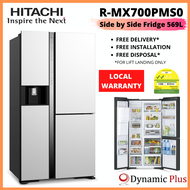 [BULKY] Hitachi R-MX700PMS0 Luxury Side by Side Fridge 569L FREE 1.8L RICE COOKER RZ-PMA18Y