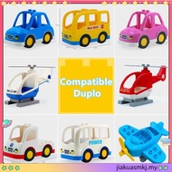 Compatible with Lego Duplo Bus Helicopter Car Large Particle Building BlocksC hildren's Educational 