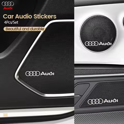 Car Styling 3D Metal alloy Speaker Audio Stickers Badge Emblem Decal For Quattro For Audi A3 A4 B8 A