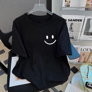 Korean Style 2026 Summer Short Sleeve T-shirt - Plus Size, Loose Fit, Trendy Print - COD Available X