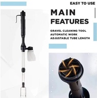 Electric Powerful Suction Aquarium Syphon Operated Fish Tank Sand Washer Cleaner 220V Vacuum Gravel 