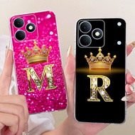 For Realme Note 80 RMX5388 Fashion Crown Initial Letter Couple Phone Casing Realme Note80 4G Soft Si