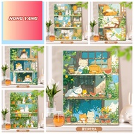 Nong Yang-30*40cm/40*50cm-paint by numbers -paint by number -painting by number -Summer Cat DIY Oil 