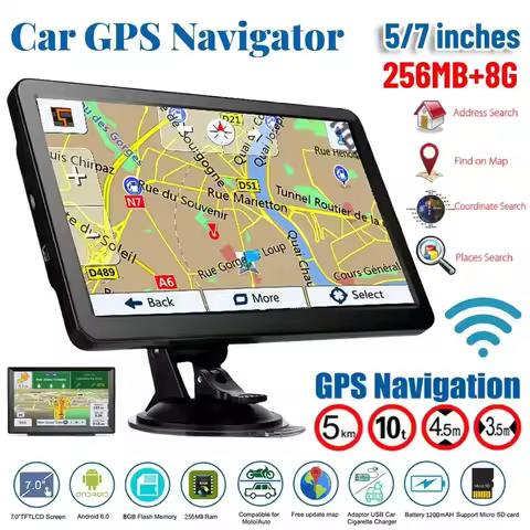 7 Inch HD Car GPS Navigation FM Transmitter Navigation System Touch Screen Portable Navigator Austra
