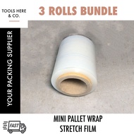 Stretch Film Wrap Mini (3 Rolls) 4"/100mm Packaging Shrink Wrap