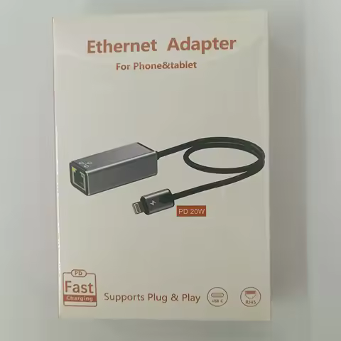 AIRSKY RJ45 Lightning to Ethernet Adapter for Apple IPhone Ipad PD Fast Charger 1000M Type C USB A M