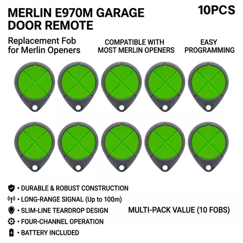 1/2/3/5/10pcs Merlin+ E970M E945 E943 E950M E980M E960M Security+2.0 Garage Door Opener Remote Contr
