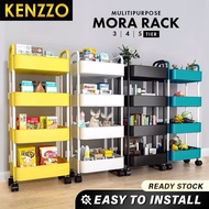 KENZZO : MORA 3 /4/5 Tier Multifunction Storage Trolley Rack Office Shelves Home Kitchen Rack With  Wheel
