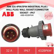 ABB 32A 4PIN/5PIN INDUSTRIAL PLUG / WALL PLUG/ WALL SOCKET/ CONNECTOR SOCKET - IP67