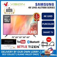 [Free Delivery + Basic Setup Klang Valley] SAMSUNG 65" AU7000 4K UHD Smart TV UA65AU7000KXXM + Free Bracket + HDMI