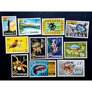 Ghana 1965 Overprint Ghana New Currency 19th July 1965 Complete Set - 11pcs MH Stamps / Setem
