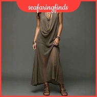 Korean Boho Beach Dress Outfit With Loose Fit For Vacation