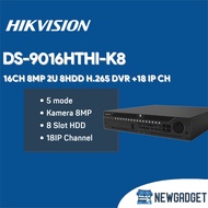 HIKVISION DS-9016HTHI-K8 16CH 8MP 2U 8HDD H.265 DVR +18 IP CH
