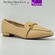 Visino Ladies Women Casual Slip-On Comfort Covered Squared Toe Low Heels Flat Shoe Kasut Wanita Saru