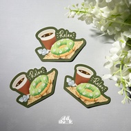 Donut Coffee Sticker | PP Sticker Material | Waterproof | Relax | Dessert Time