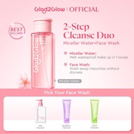 Glad2Glow Cherry Blossom Betaine Micellar Water 300ml +Cleanser Face Wash with Amino Acid and Milk/G