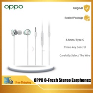 Original OPPO O-Fresh หูฟังสเตอริโอ Hi-Res Audio Ceritification ชุดหูฟัง PC แบบมีสาย Type-C/ 3.5มม. แจ็คหูฟังสำหรับ OPPO โทรศัพท์มือถือ