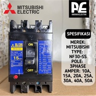MCCB BREAKER MITSUBISHI NF 30-SS 10A, 15A, 20A, 25A, 30A, 40A, 50A Original